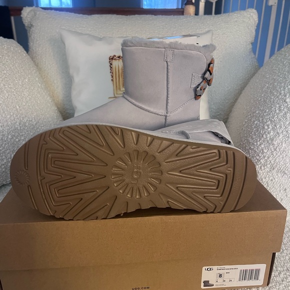 UGG Min Bailey Bow Retro Spots Gray Ankle Boots (New in Box) - Picture 12 of 12